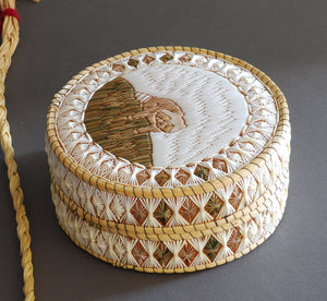 Quill Box with Raccoon by Delia Beboning