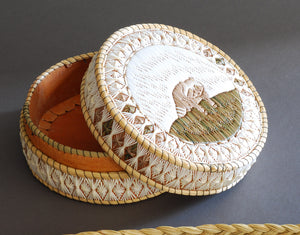 Quill Box with Raccoon by Delia Beboning