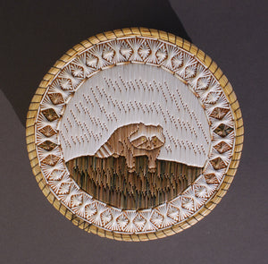 Quill Box with Raccoon by Delia Beboning