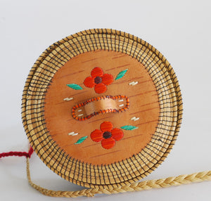 Quill Box with Flowers and Handle on the lid by Unknown