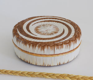 Quill Box with Center Star "Burst" and Swirls by Yvonne Walker Keshick