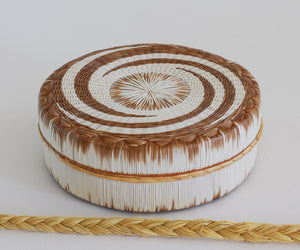 Quill Box with Center Star "Burst" and Swirls by Yvonne Walker Keshick