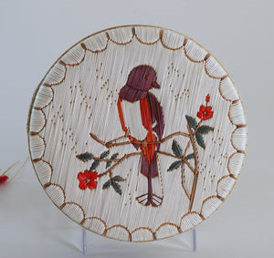 Quill Box with Bird on Branch with Flowers by Bernard Parkey