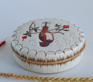 Quill Box with Bird on Branch with Flowers by Bernard Parkey