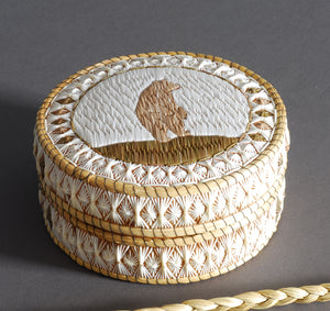 Quill Box with Standing Black Bear by Delia Beboning