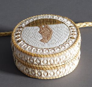 Quill Box with Standing Black Bear by Delia Beboning