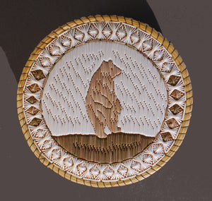 Quill Box with Standing Black Bear by Delia Beboning