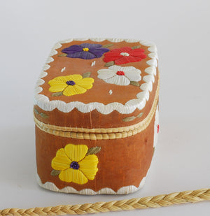 Quill Box with Multicolored Flowers by Patricia Trudeau