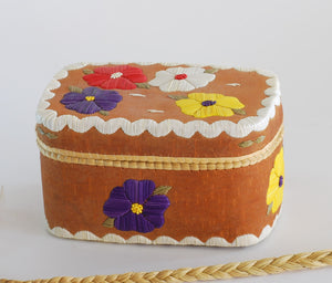 Quill Box with Multicolored Flowers by Patricia Trudeau