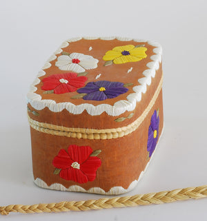 Quill Box with Multicolored Flowers by Patricia Trudeau