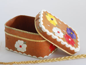 Quill Box with Multicolored Flowers by Patricia Trudeau