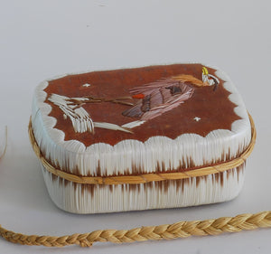 Quill Box with Great Blue Heron attributed to Pauline Worthington