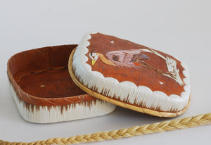 Quill Box with Great Blue Heron attributed to Pauline Worthington
