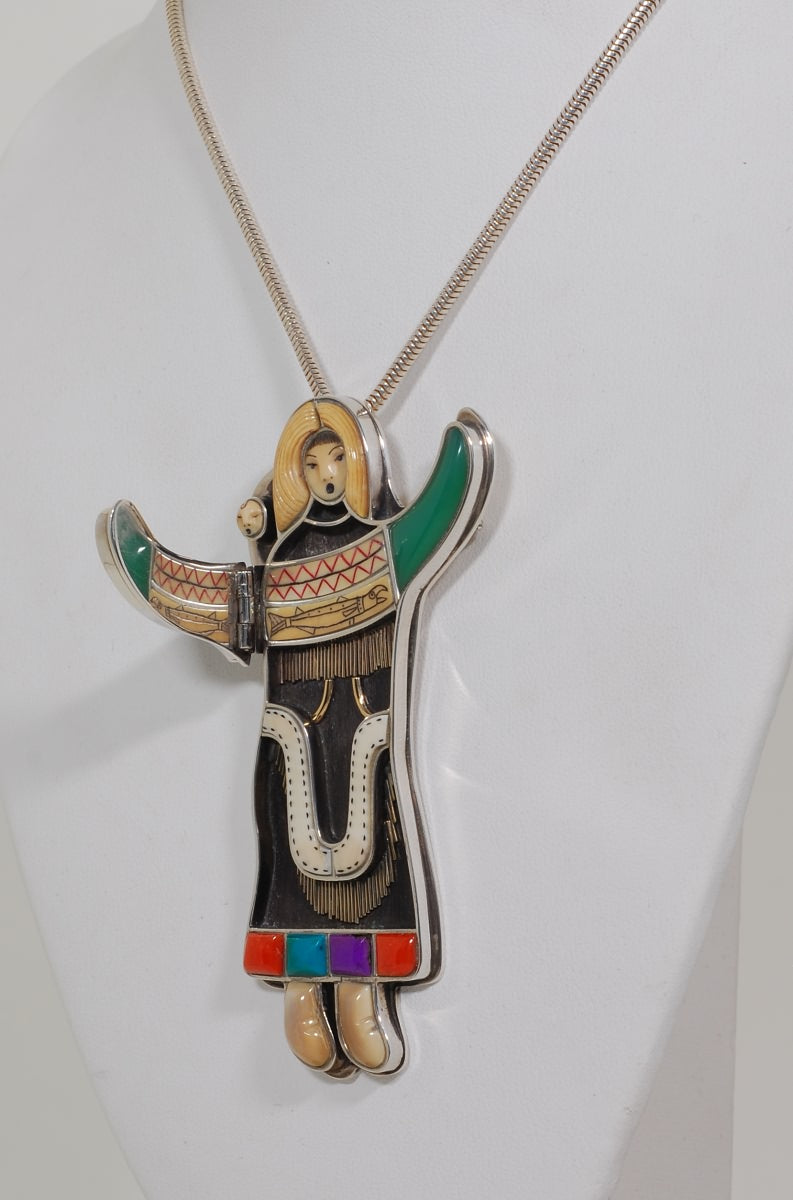 Inuit Woman Pin/Pendant by Denise Wallace (c.1995)