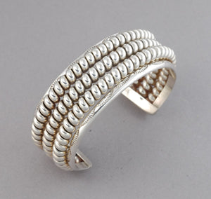 Cuff Bracelet with Three Coil "Telephone Cord"
