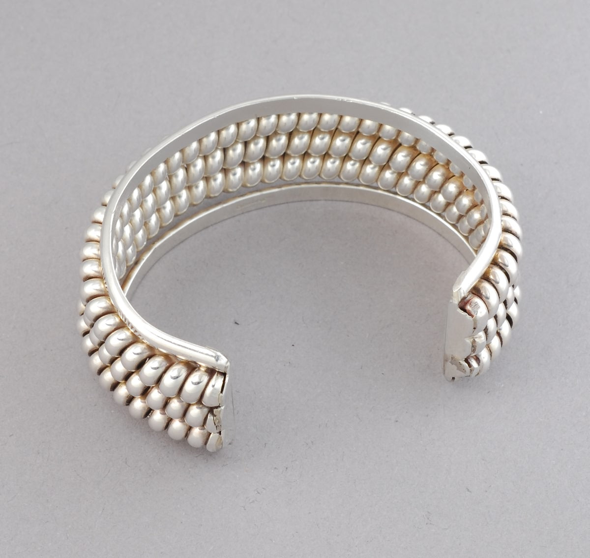 Cuff Bracelet with Three Coil "Telephone Cord"