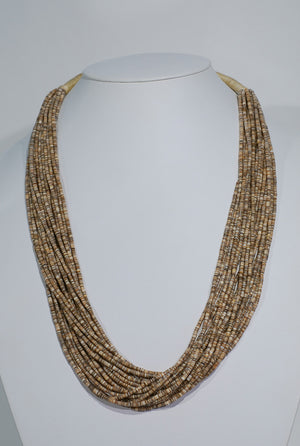 Vintage 19-Strand Heishi Necklace with Pueblo Wrap