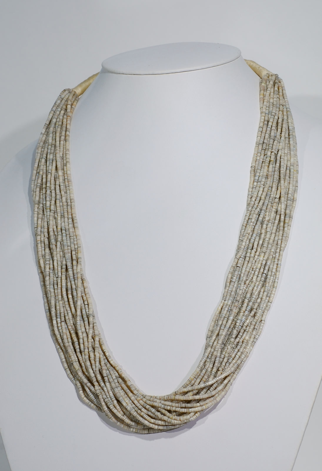 Vintage 29-Strand Heishi Necklace with Pueblo Wrap
