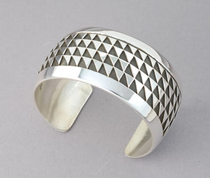 Wide Cuff Bracelet with Triangle pattern by Rosco Scott