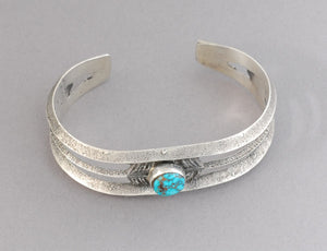 Cuff Bracelet by Shyler Bicenti with Kingman Spiderweb Turquoise