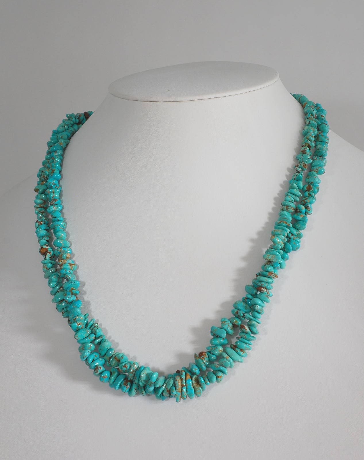 2 Strand Natural Number Eight Turquoise Nugget Necklace