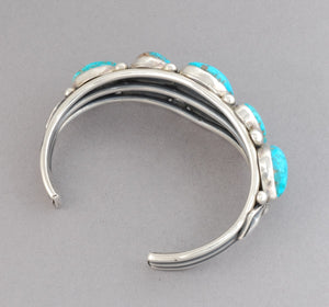 Cuff Bracelet with Cheyenne Turquoise by Guy Hoskie